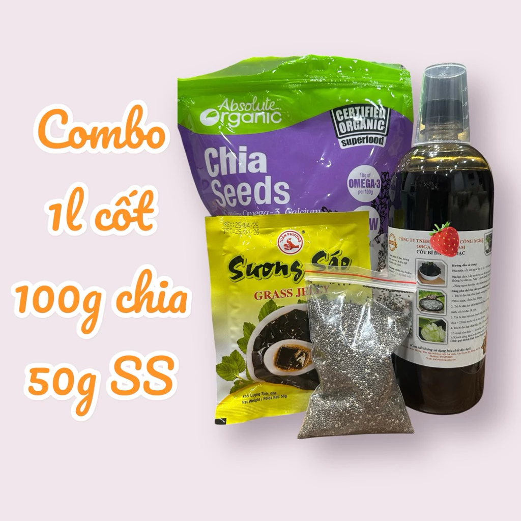Combo Trà Bí Đao - Hạt Chia - Thạch Sương Sáo